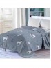 Deer Print Embroidered Microfiber Soft Printed Flannel Blanket (with gift packaging) 